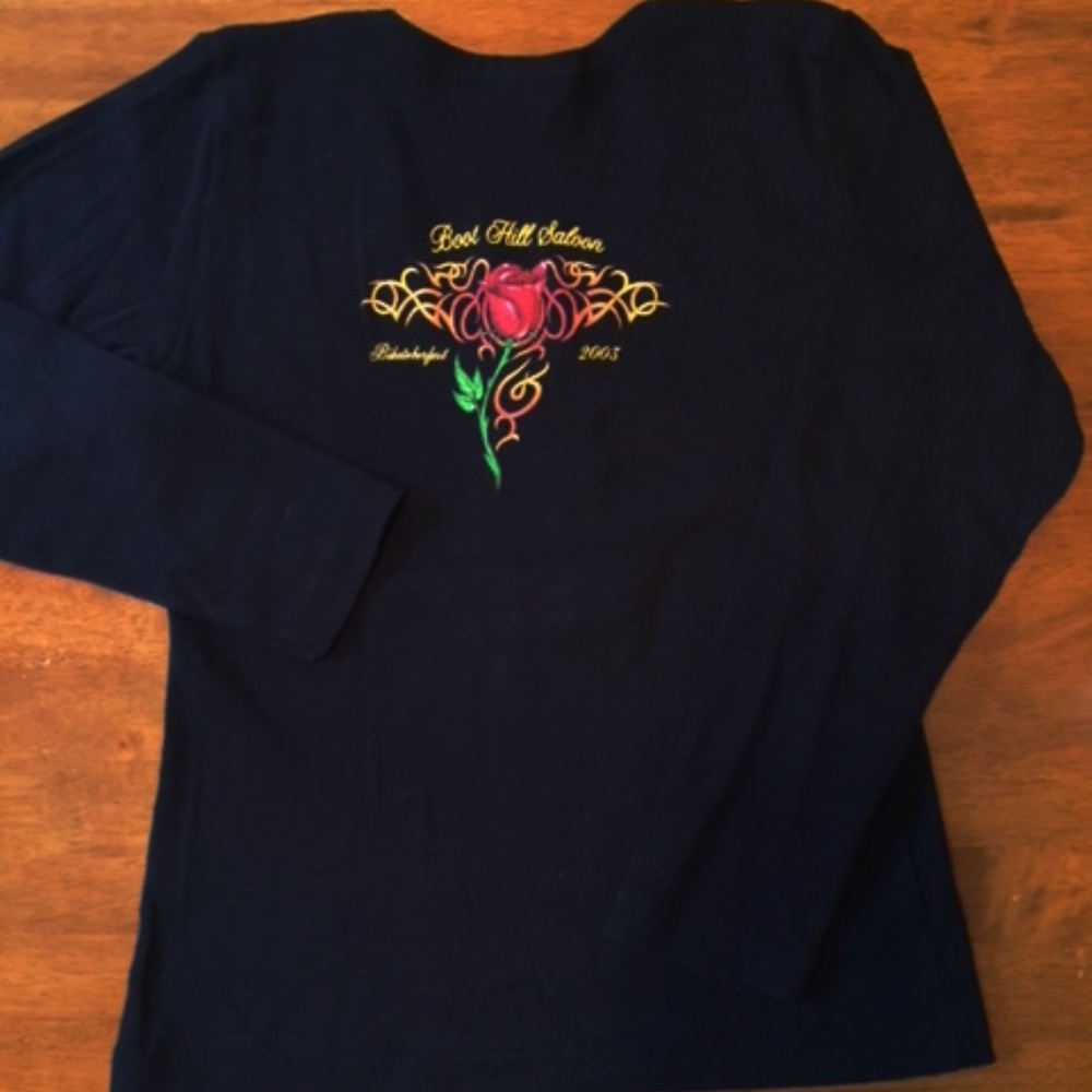 Ladies Long Sleeve Biker Chick Shirt Size L/XL - Picture 4 of 6